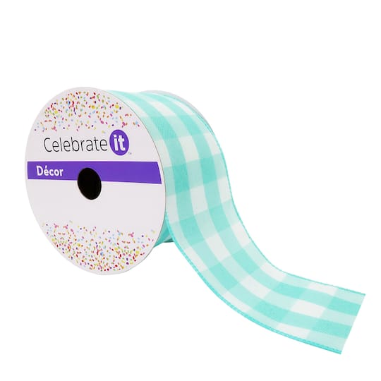 Michaels, 12 Pack: 2.5" x 8.3yd. Wired Gingham Ribbon by Celebrate It™ – Category: Decorative Ribbon